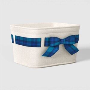 Plaid Bow Basket Blue- Threshold™